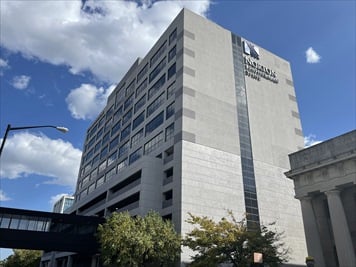 Outside front of building