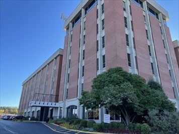 Outside front of building